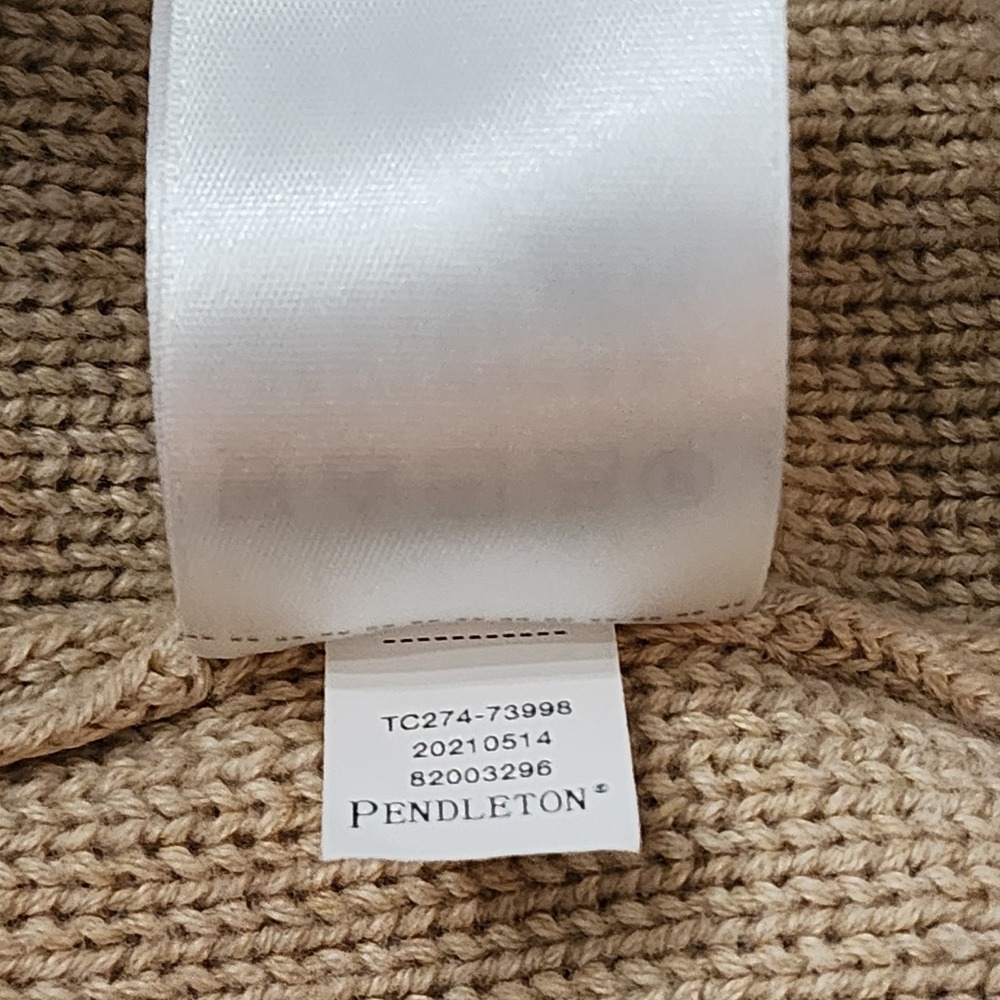 Pendleton Cardigan Tan Aztec Sweater Cotton Shawl Collar Southwestern Western L - Picture 13 of 15